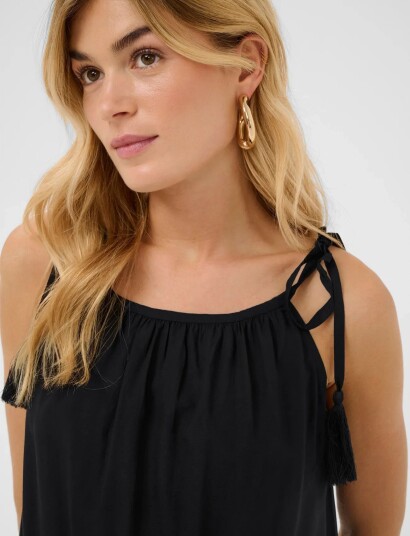 Cream Crtiah Strap Top   Black   38