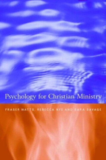 Psychology for Christian Ministry av Rebecca Nye, Sara Savage, Fraser Watts