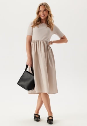 Pieces Pctonya Ss Midi Dress Silver Gray XS