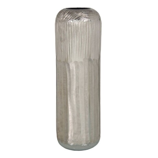 Bigbuy Home Vase 15 X 15 X 48 Cm Sølv Aluminium