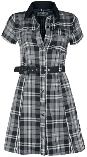 Poizen Industries Kort kjole Adelaide Kjole XS til XXL Damer svart grå hvit Poizen Industries Kort kjole Adelaide Kjole XS til XXL Damer svart grå hvit