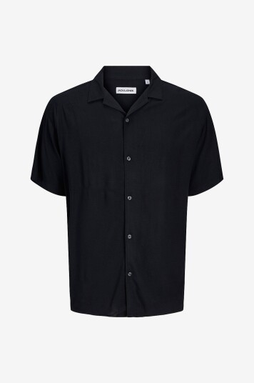 Jack & Jones Skjorte jjeJeff Solid Resort Shirt S/S SN Svart Jack & Jones Skjorte jjeJeff Solid Resort Shirt S/S SN Svart