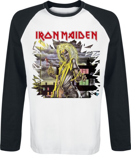 Iron Maiden Langermet skjorte Killers Shatter S til XL Herrer hvit-svart