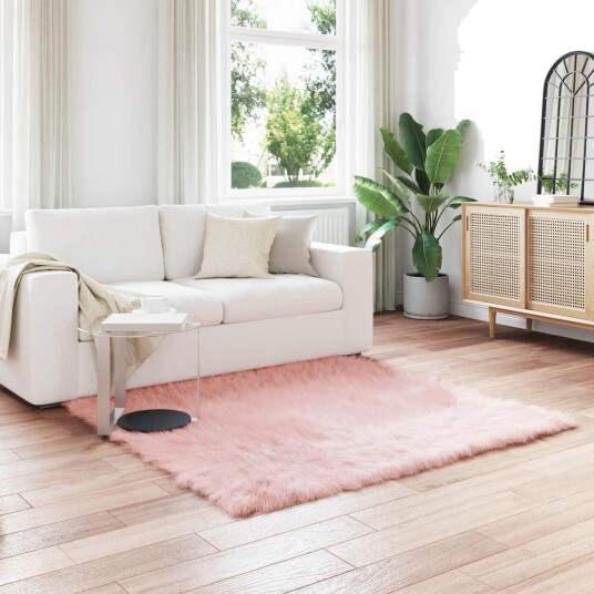 Faux Skinnmatte Tafalla Rosa 120 x 120 cm Polyester