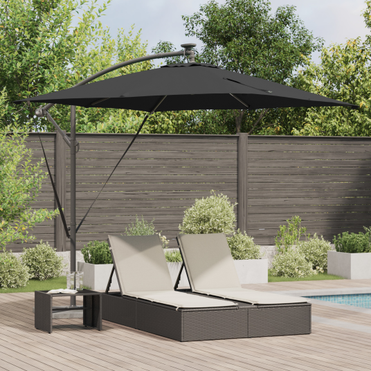  Kantilever bananparasol med lås Svart 249 x 249 x 250 cm