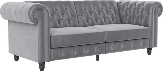 Sovesofa Felix 236x87x83 cm Lys grå Fløyel 236x87x83 cm Lys grå Fløyel