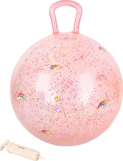 Konges Sløjd Hoppeball M. Håndtak - 50 cm - Rainbow M. Glitter Konges Sløjd Hoppeball M. Håndtak - 50 cm - Rainbow M. Glitter