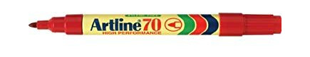 Artline Marker70 permanent 1.5 rød, 12 stk
