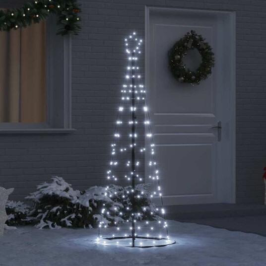  LED juletre med 390 LED med jordspyd Kaldhvit 250 cm Jern