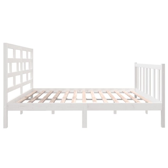 vidaXL Sengeramme hvit heltre furu 140x190 cm