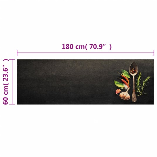  Kjøkkenteppe vaskbar krydder 60x180 cm fløyel 8721012918887