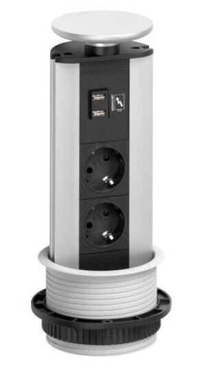 EVOline Port - 2x stikk 2x 1000mA USB- lader. Sort topp - 1504127
