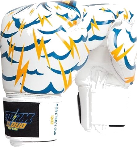 StormCloud Blizzard Monstercloud Muay Thai Gloves 14oz hvit