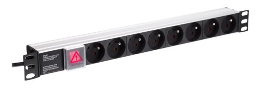 Netrack - Strømfordelerenhet (Kan Monteres I Rack) - Ac 230 V - Inngan Strøm - Utgangskontakter: 8 (8 X Type E) - 1U - 19" - 1.8 M Kabel - Svart