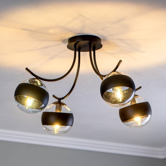 EMIBIG LIGHTING Boston taklampe svart/klar 4-lamper