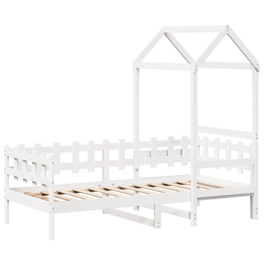  Dagseng med tak hvit 80x200 cm heltre furu