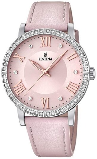 Festina Dameklokke F20412 2 Rosegullfarget/Lær Ø37 mm Festina Dameklokke F20412 2 Rosegullfarget/Lær Ø37 mm