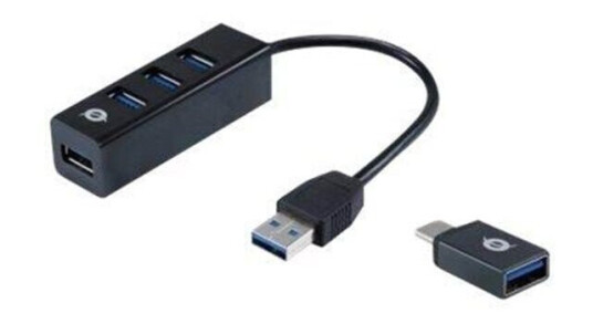 Conceptronics HUBBIES TAIL USB-hub - 4 porter - Svart
