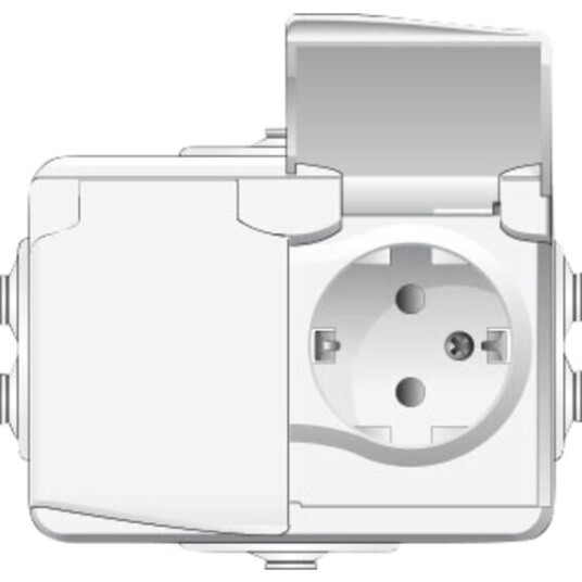 AquaBest Norwesco Stikkontakt dobbel påvegg Hvit IP44 AquaBest - 1585306 AquaBest Norwesco Stikkontakt dobbel påvegg Hvit IP44 AquaBest - 1585306