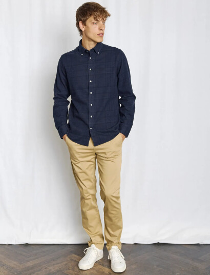 Bruun & Stengade Bs Akhlaq Casual Modern Fit Shirt - Navy - M