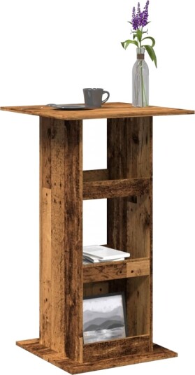  Barbord med oppbevaring gammelt tre 60x60x102 cm konstruert tre 8721158386236