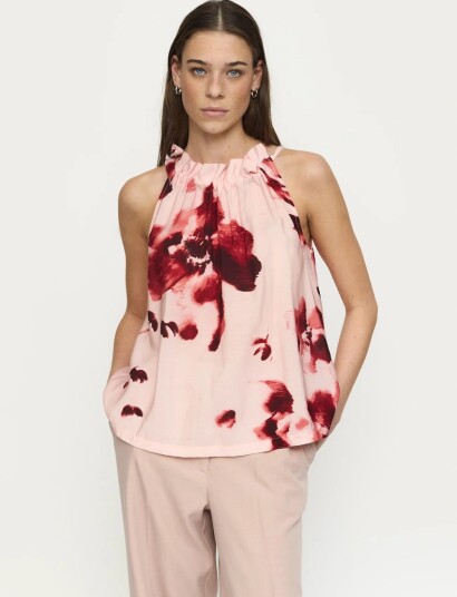Soft Rebels Srhaina Print Top   Pink   M
