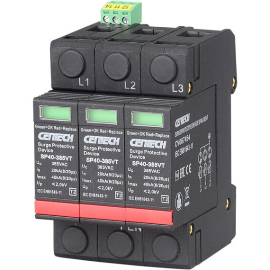 Cenika Overspenningsvern 3P T2 385V GDT m/signalkontakt - 1601196 Cenika Overspenningsvern 3P T2 385V GDT m/signalkontakt - 1601196
