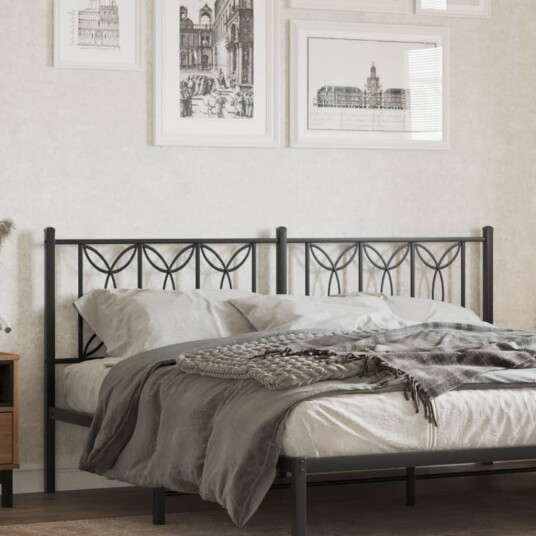 Sengegavl i metall svart 180 cm 8721102644276