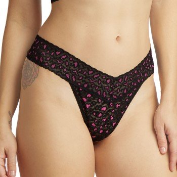 Hanky Panky Truser Cross Dyed Leopard Original Rise Thong Svart/Rosa nylon One Size Dame