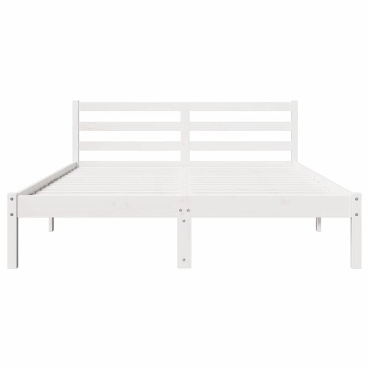 Sengegavl med Hodegavl Hvit 160x220 cm Massivt Furutre