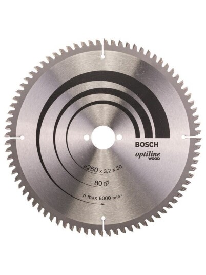Bosch Sirkelsagblad Optiline Wood 250 x 30 x 3,2 mm, 80