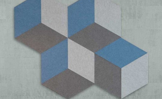 Veggabsorbent Cubism 12 pk - Akustikmiljø Hush - Blå (67046)