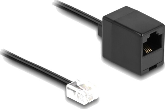 Delock Telefonkabel Rj 11 Hann Til Rj 45 Hunn 1 M Flat Svart
