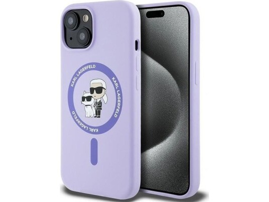 Karl Lagerfeld Klhmp15sscmkcrhu Iphone 15 6.1" Fioletowy/Purple Hardcase Silicone Kc Heads Ring Magsafe
