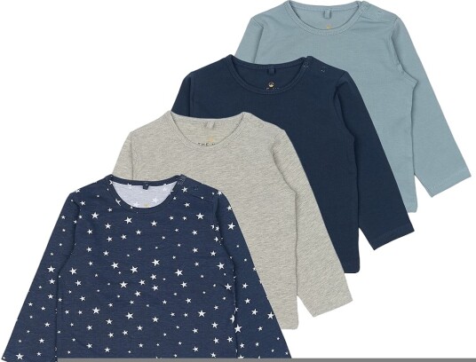 The New Tnsbbaby Boys Basic L_S Tee Multi Pack - Navy - 62