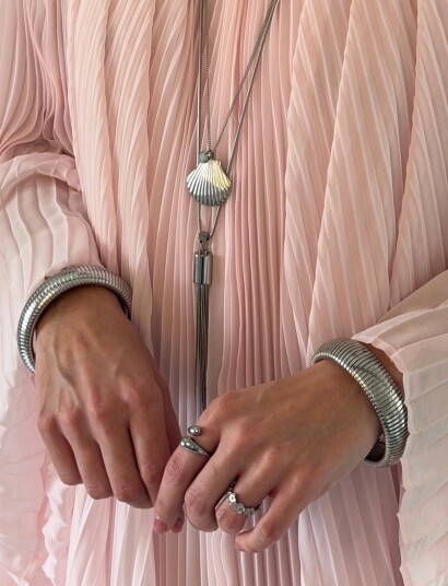 Bud to rose Zoe Large Bracelet Gold Silver ONE SIZE