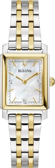 Bulova Dameklokke 98P220 Sutton Hvit/Gulltonet stål