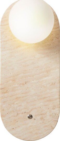 Kummer vegglampe 10 cm oval - Slitt Beige Hvit