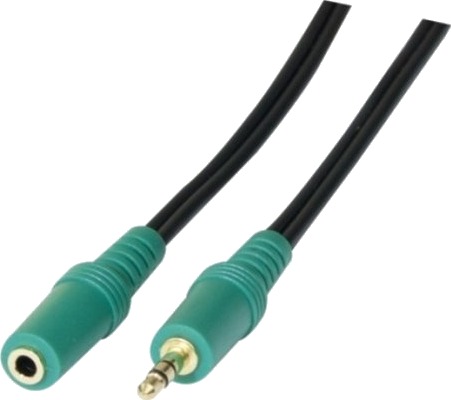 Tecline 108864 3.5Mm Hankjønn 3.5Mm Hunkjønn 1,8 M Svart Grønn