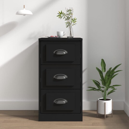 vidaXL Skjenk svart 36x35,5x67,5 cm konstruert tre