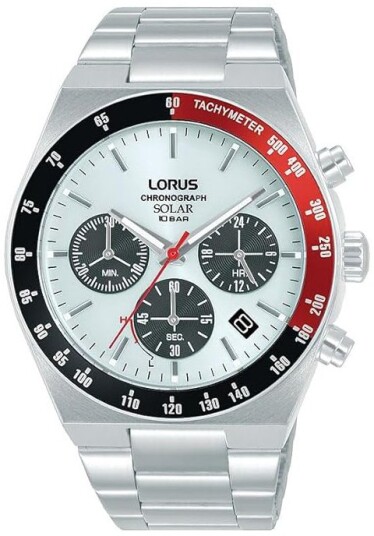 Lorus Herreklokke RZ527AX9 Solar Hvit/Stål Ø42 mm Lorus Herreklokke RZ527AX9 Solar Hvit/Stål Ø42 mm