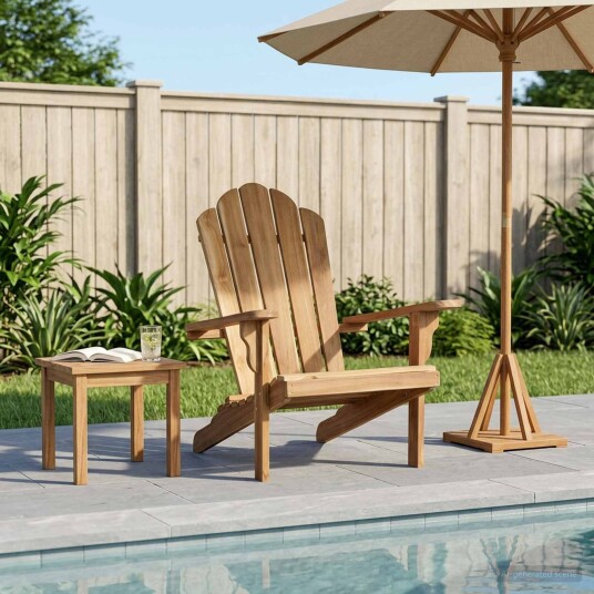 vidaXL Hage Adirondack stol Naturlig Massivt Teaktre