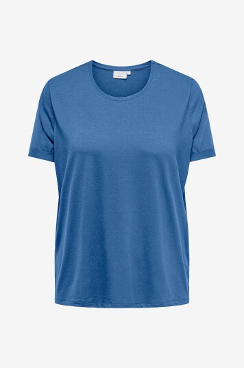 Only Carmakoma - Topp carMoster S/S Fold UP Top Jrs - Blå