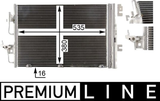 MAHLE AC 377 000P Kondensator, klimaanlegg MAHLE AC 377 000P Kondensator, klimaanlegg
