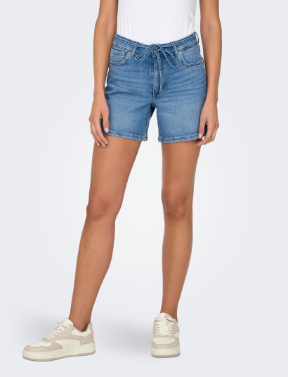 ONLY Onlgianna Mw Belted Shorts Azg Dnm Noos - Blue - XL