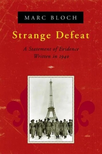 Strange Defeat Av Marc Bloch Strange Defeat Av Marc Bloch