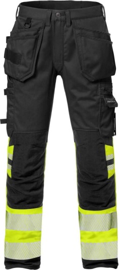 Fristads Hantverkarbyxa Stretch 2706 Plu, Klass 1 Varsel Gul/svart C58