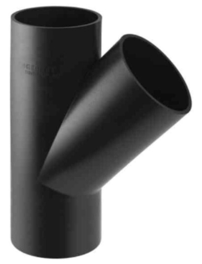 Geberit PEH Grenrør 110x75mm 45° Svart Avløpsrør