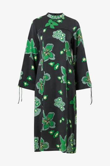 Object - Kjole objFlora L/S Long Dress 125 - Svart