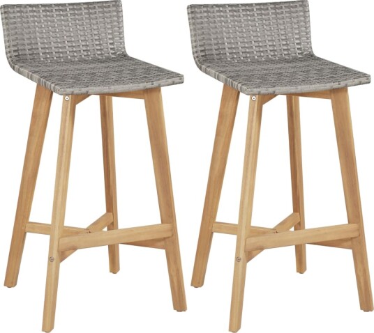 vidaXL Barstoler 2 stk heltre akasie